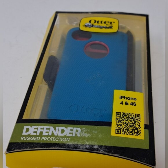 NIB Otter Box Defender Rugged Protection iPhone 4/4S Case Blue Teal Belt Clip - Picture 1 of 8